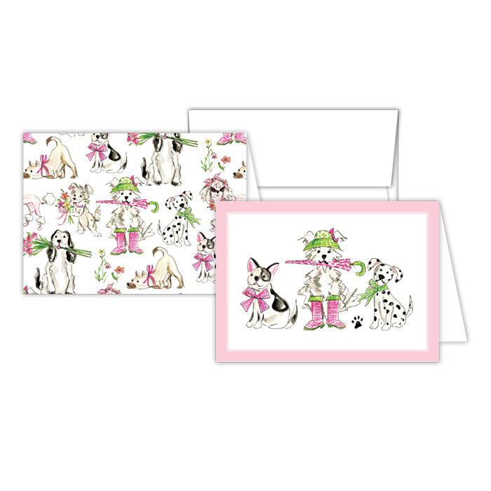 Petite Notes-Handpainted Pink Tail Waggers by Roseanne Beck