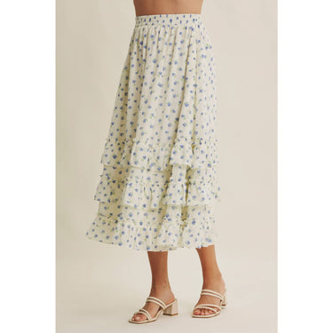 Lexley Floral Midi Tiered Skirt