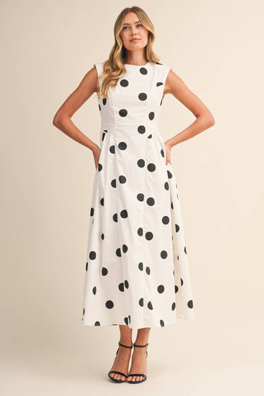 Reese Sleeveless Polka Dot Summer Dress