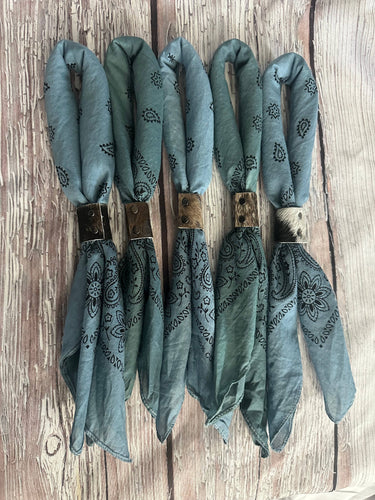 Teal Hues Hand Dyed Bandanas