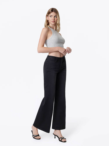 Jerrilyn High Rise Black Wide Leg Jeans by Flying Monkey