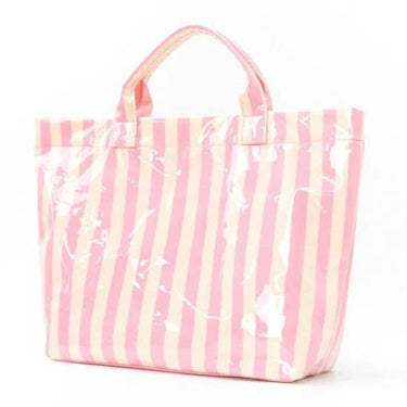 Ivey Large Striped Vinyl Tote Bags
