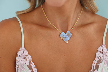 Candy Heart Necklace in Pastels / Blue