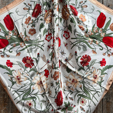Peach & Cream Tulips and Lilies Wild Rag/Scarf