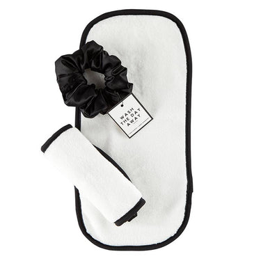 Plush Face Cloth - White with Black Trim