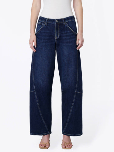 Jenny High Rise Twist Seam Wide Barrel Jeans by Flying Monkey