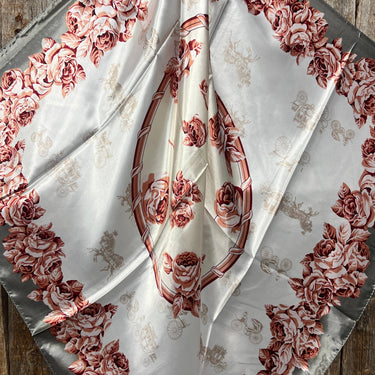 Grey & Pink Floral Wild Rag/Scarf
