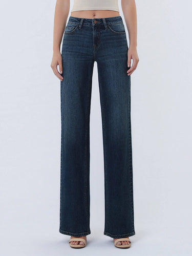 Victoria Mid Rise Wide Leg Jeans by Flying Monkey