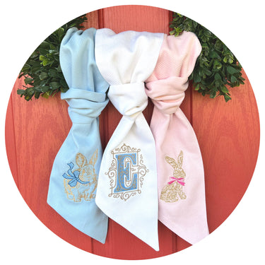 Cotton Pique Wreath or Basket Sash