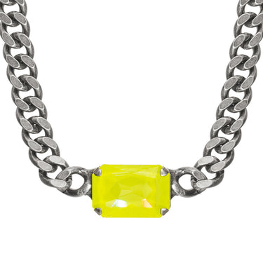 Darcy Necklace in Electric Yellow Antique Silver