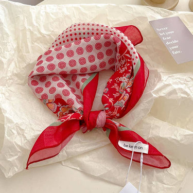 Red Passion Floral Bandana Square Scarves