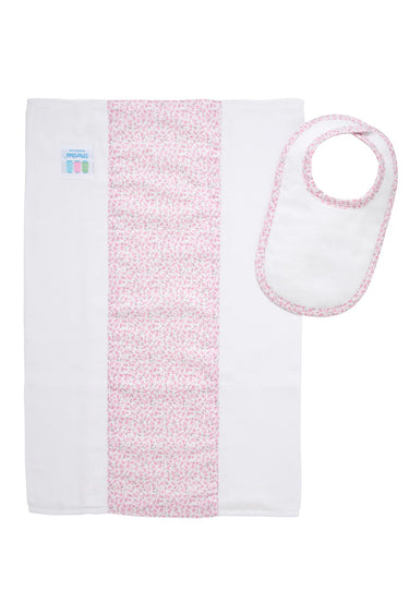 Ballet Floral Drooler Bib and Burp Set by 3 Marthas