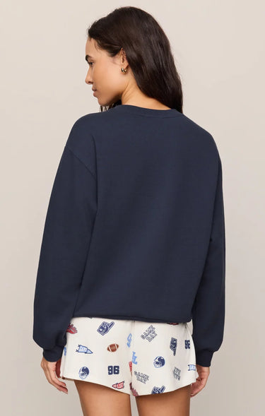 Z Supply Boyfriend Patch Sweatshirt - Eclipse