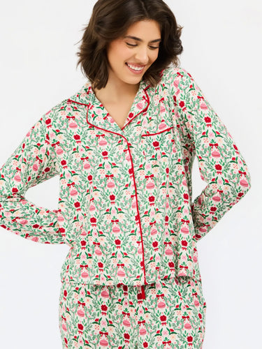 Charlotte Trimmed with Joy Long Sleeve Ladies PJ Set