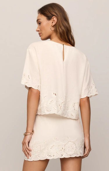 Daya Embroidered Linen Top by Z Supply