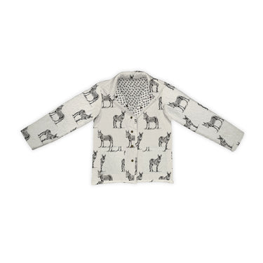 Donkey Icon Linen/Black Quilted Snap Jacket