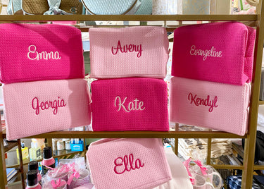 Waffle Weave Cosmetic Bag (multiple colors)