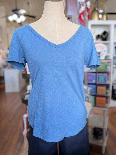 S/S Classic Deep V-Tee - Bay Blue