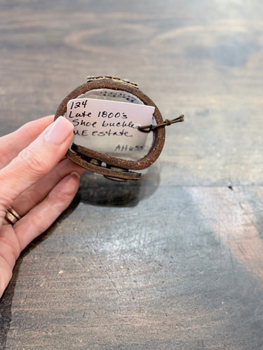 1800s Shoe Buckle Leather Cuff