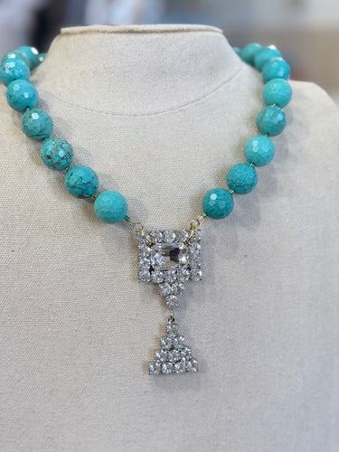 1950s/1960s Pendant Jasper Beaded Necklace