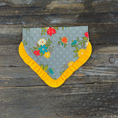 Grey Fall Floral Dog Bandana