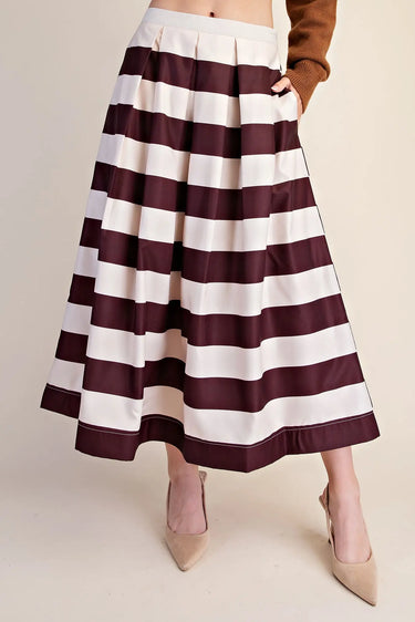 Kyleigh Tiered Stripe Maxi Skirt