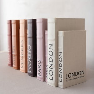Linen Book Storage Boxes