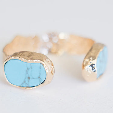 Ocean Turquoise and Silver Or Gold Cuff Bracelet