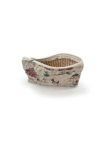 Retro Cowboy Quilted Makeup Bag