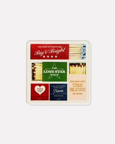 Texas Matchbook Acrylic Coaster Set
