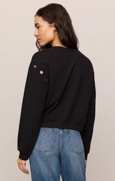 Z Supply Axel Grommet Sweatshirt - Black
