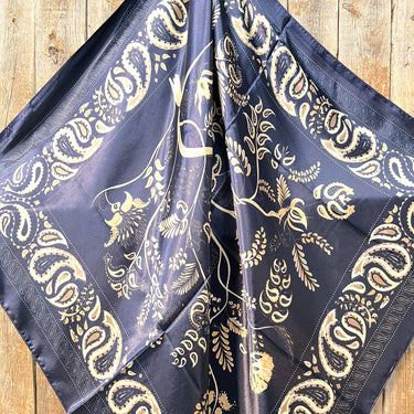 Blue & Cream Paisley Wild Rag/Scarf