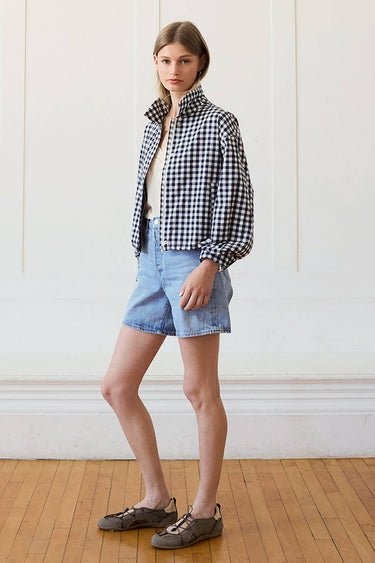 Sally Gingham Zip Lightweight Jacket