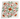 Floral patterned bandana scarf with orange and red flowers on a white background