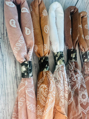 Terracotta Hues Hand Dyed Bandanas (slides sold separately)