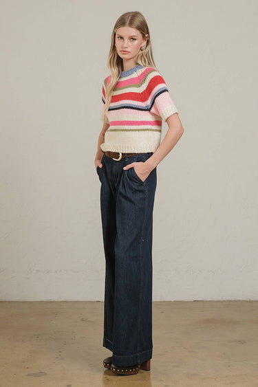 Lyra Chunky Knit Short Sleeve Sweater