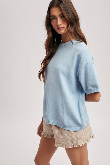 Taylor Basic Short Sleeve Sweater Tee