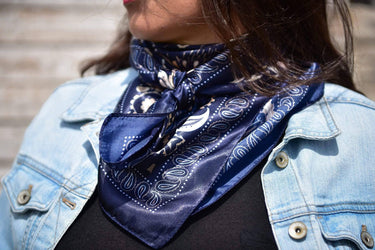 Blue & Cream Paisley Wild Rag/Scarf