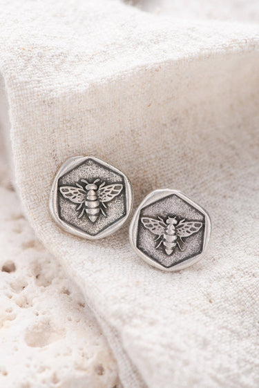 Beekeeper Stud Earrings: Gold or Silver