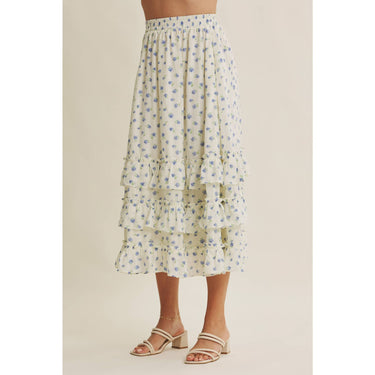 Lexley Floral Midi Tiered Skirt