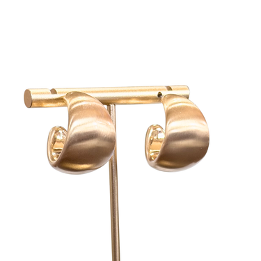 Mimi Wide Frosted Hoops (Silver or Gold) Post Earrings