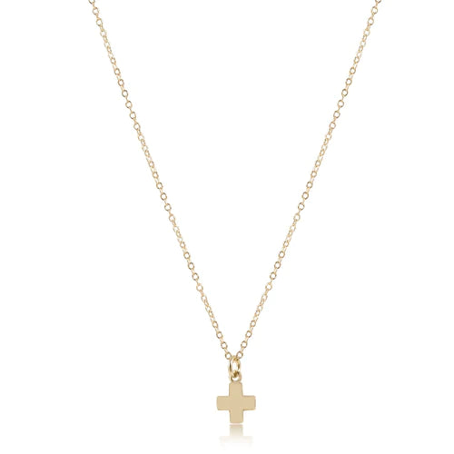16" Necklace GOLD - Signature Cross Small Gold Carm