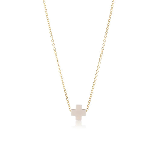 16" Necklace GOLD - Signature Cross (Various Colors)