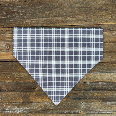 Fall Grey Plaid Dog Bandana