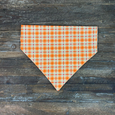 Fall Orange Plaid Dog Bandana