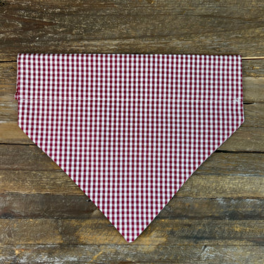Maroon Gingham Dog Bandana