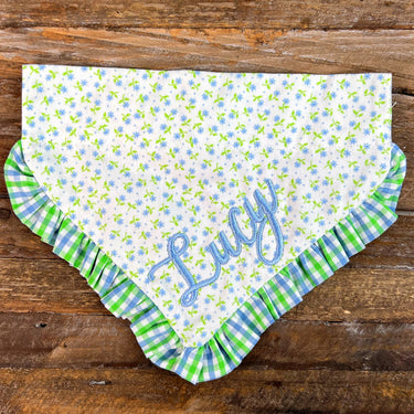 Spring Floral Blue Dog Bandana