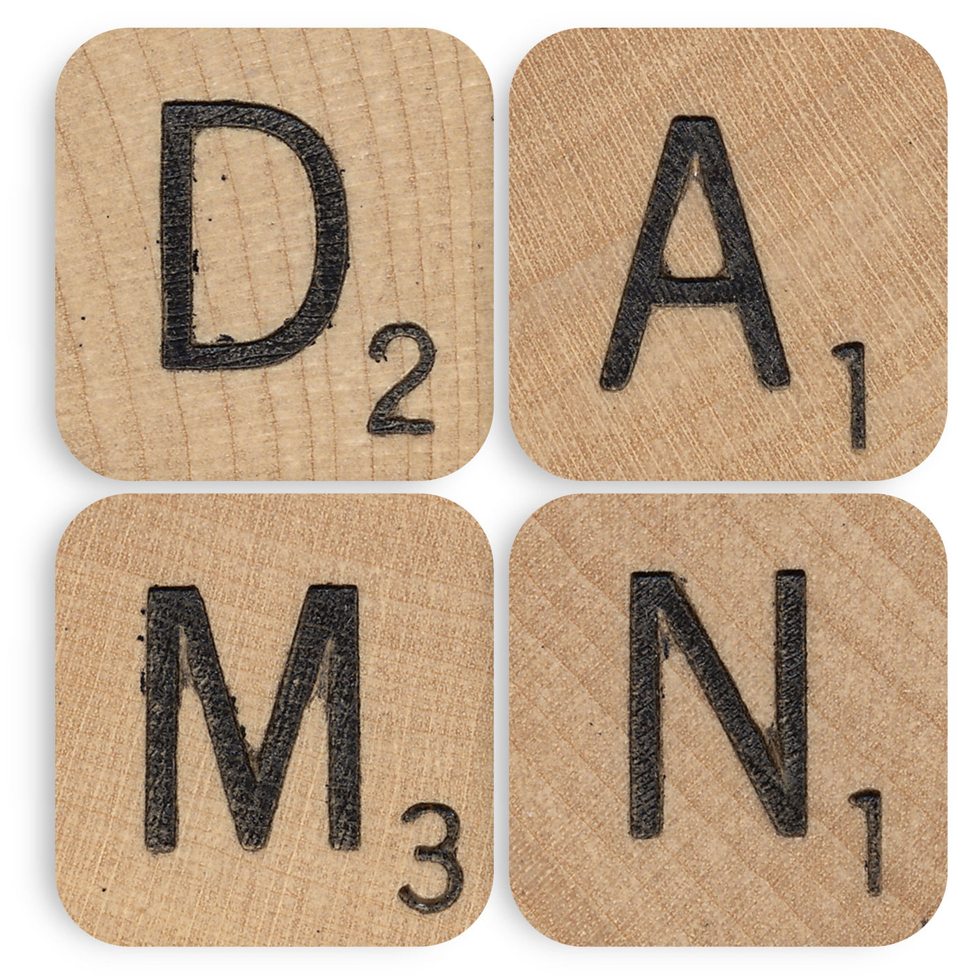 Damn Scrabble Tiles | Set of 4 Coasters