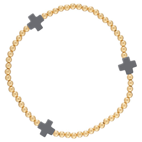 Signature Cross Pattern 3mm Bead Bracelet (VARIOUS COLORS)