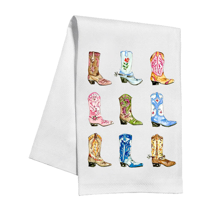 Watercolor Western Boots Kitchen Towel